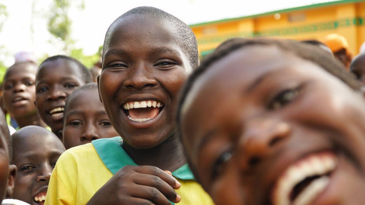 Smiling schoolchildren